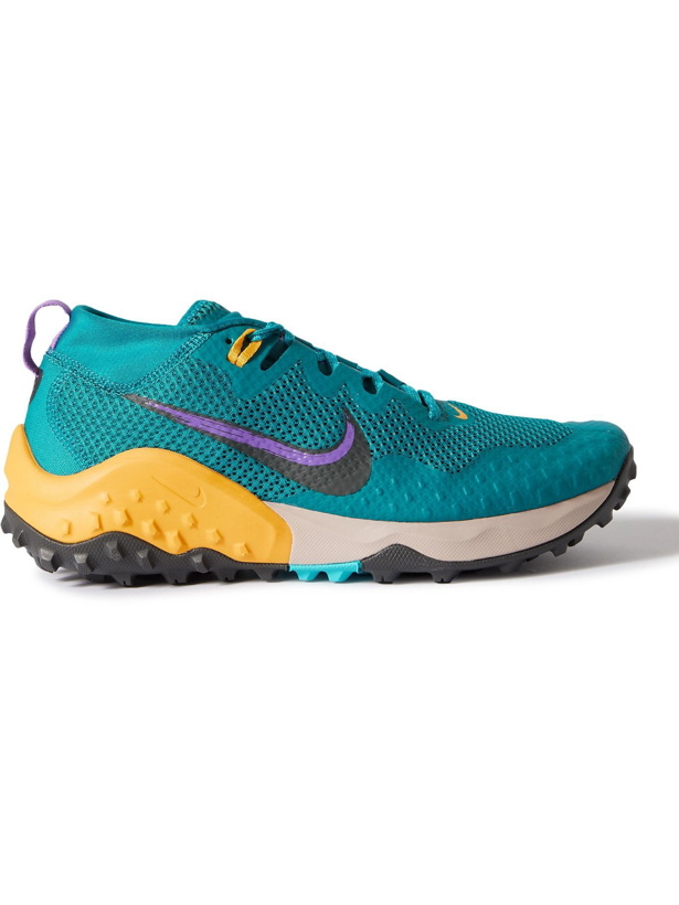 Photo: NIKE RUNNING - Nike Wildhorse 7 Canvas, Rubber and Mesh Running Sneakers - Blue