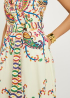 Etro Patterned Belted Cotton Maxi Dress Multicoloured 1