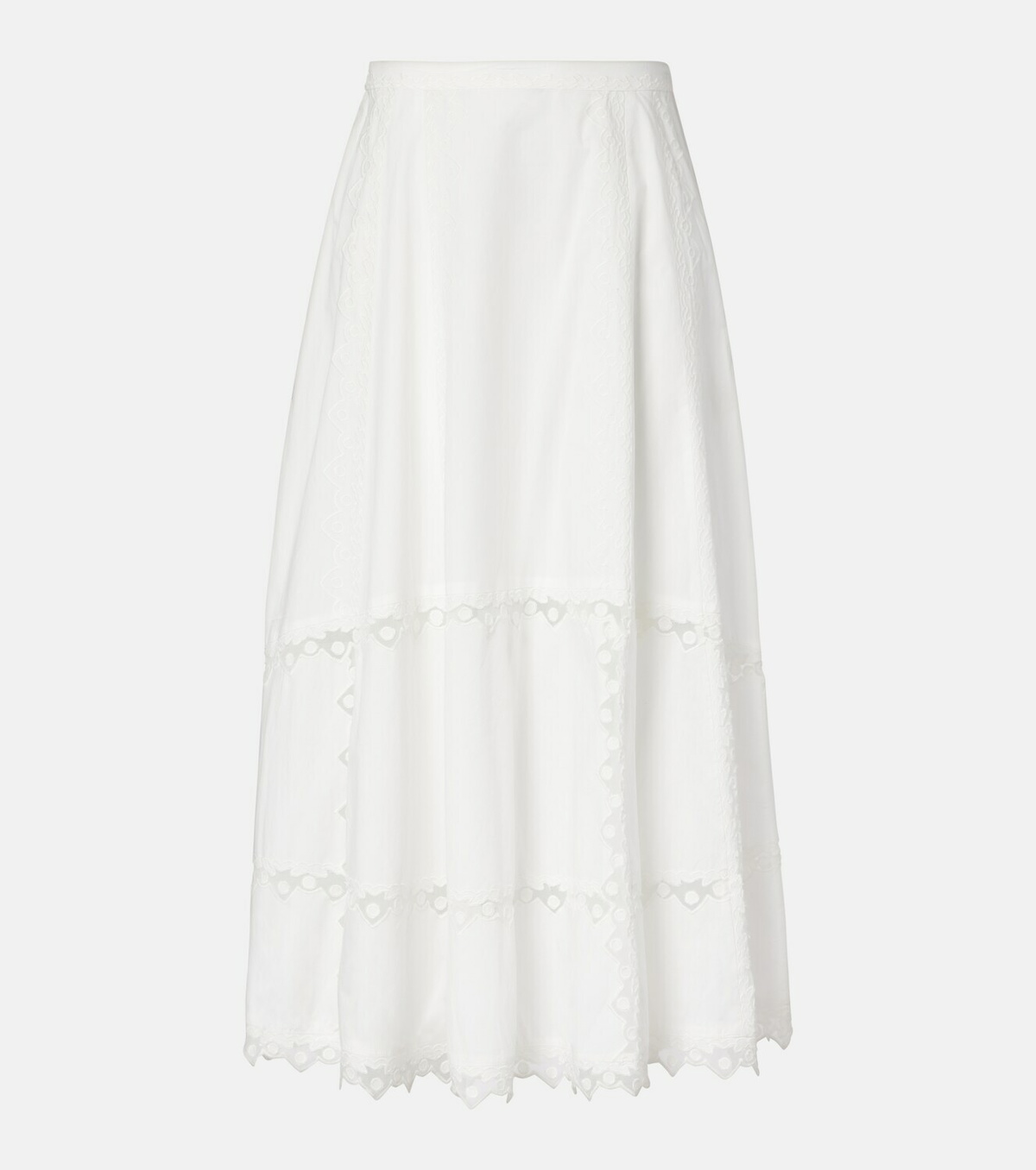 Ulla Johnson Lucia embroidered cotton midi skirt