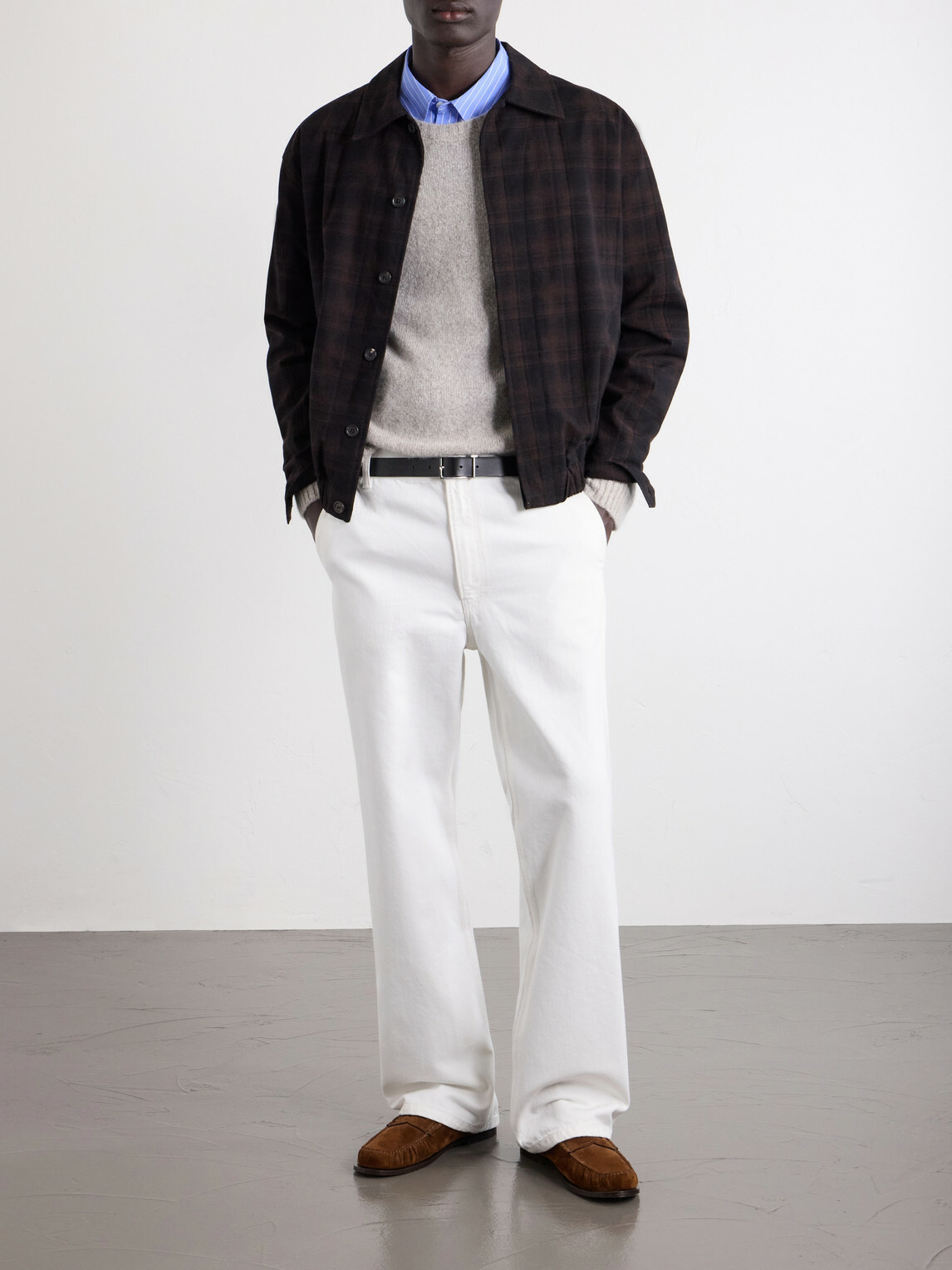 Jeanerica - Jean Brown Checked Cotton and Wool-Blend Jacket - Brown