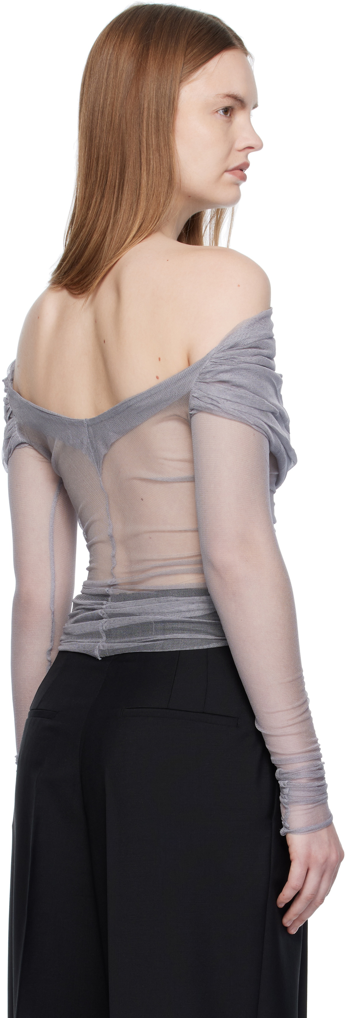Christopher Esber Gray Veiled Top