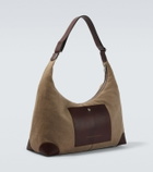 Brunello Cucinelli Leather-trimmed shoulder bag