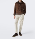 Eleventy Shearling-lined suede jacket