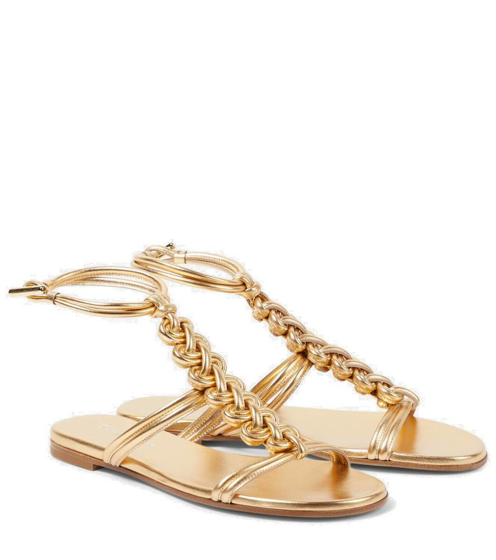 Photo: Gianvito Rossi Capua metallic leather sandals