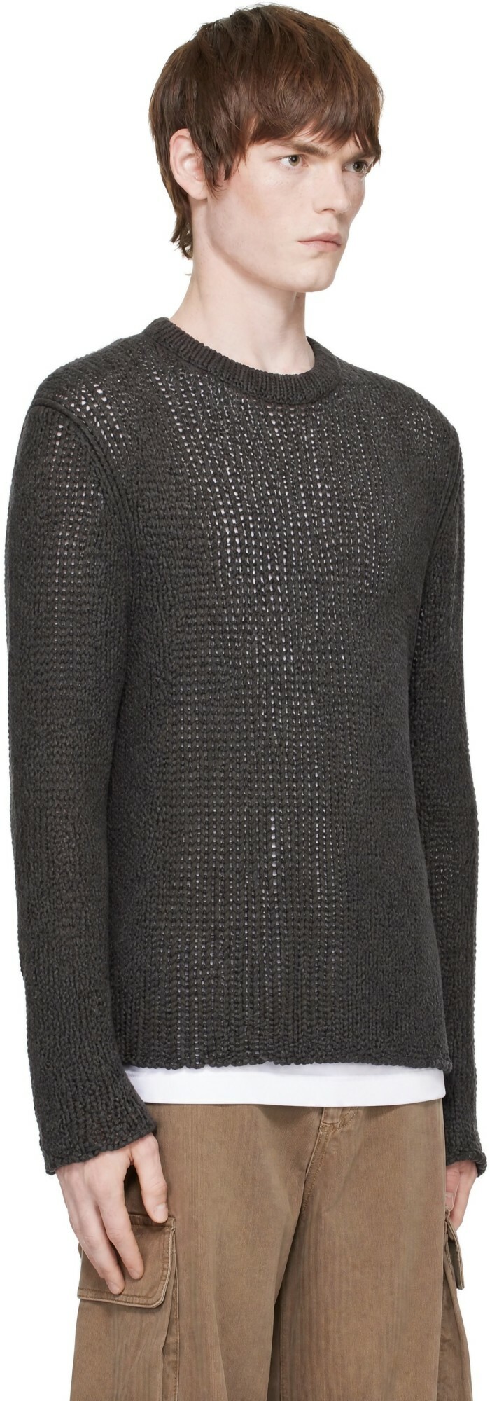 OUR LEGACY Taupe Popover Roundneck Sweater