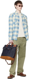RRL Indigo Leather-Trim Denim Tote