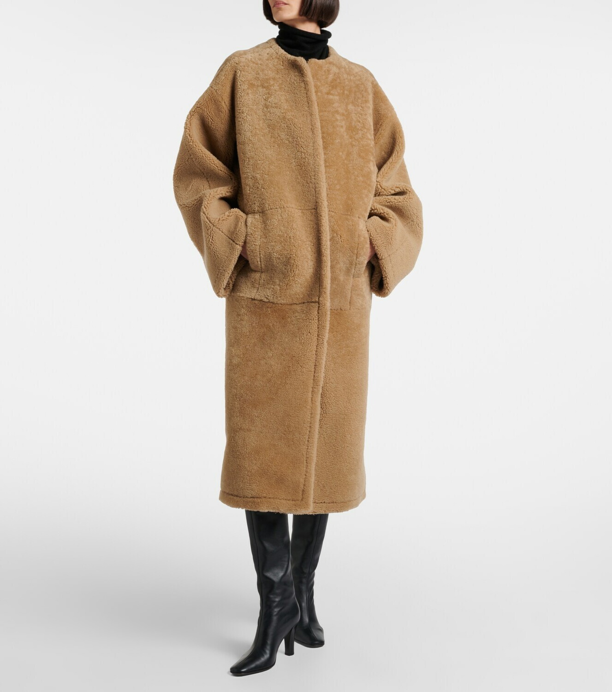 The Row Mona leather knee-high boots