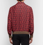 Fendi - Reversible Logo-Print Silk Blouson Jacket - Red