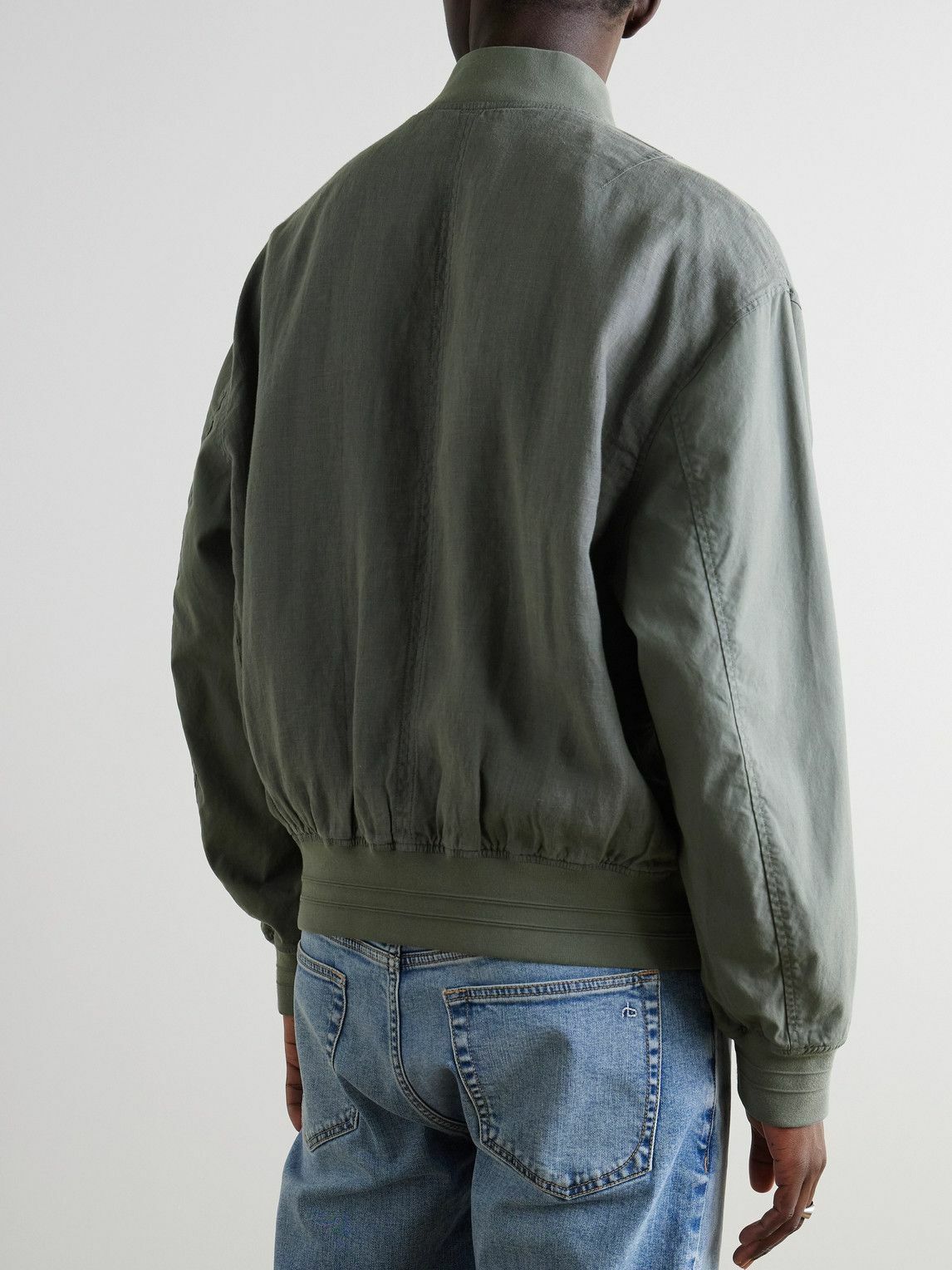 Rag & Bone - Leo Linen Bomber Jacket - Green