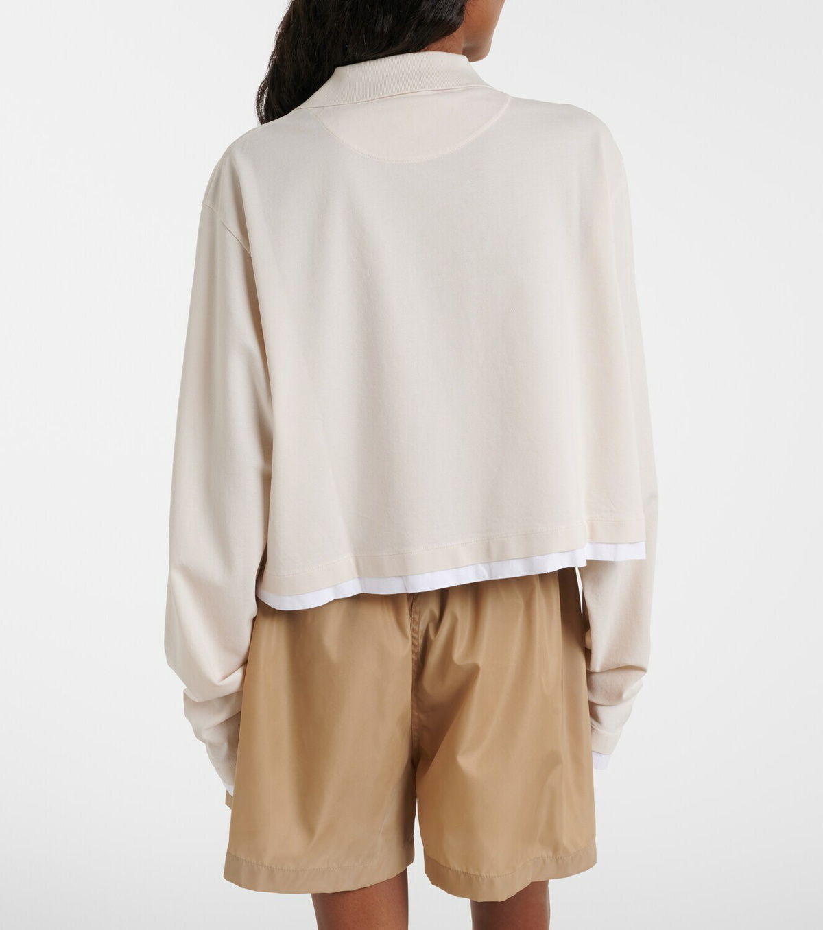 Prada Cotton piqué and jersey polo shirt