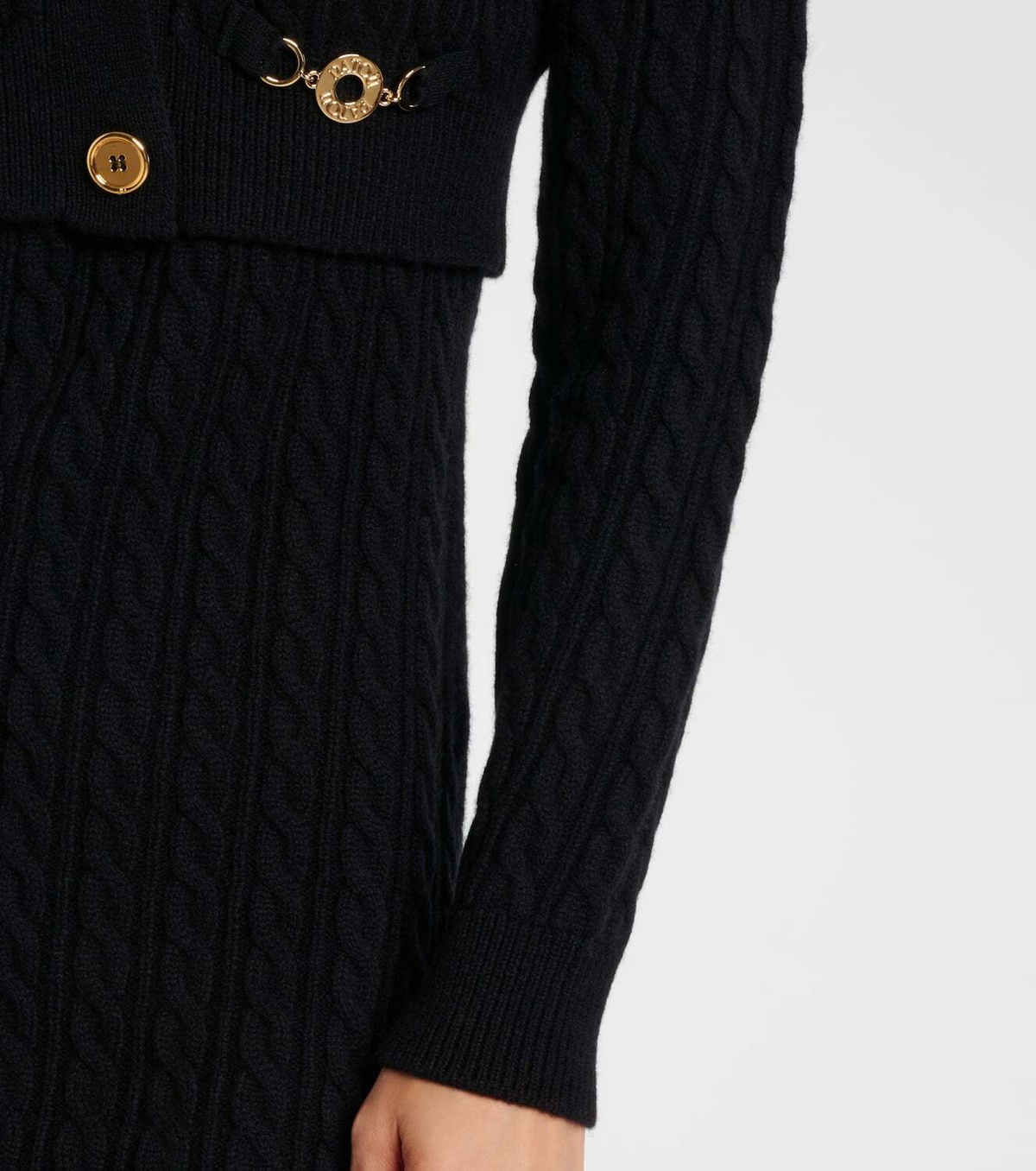 Patou Cable-knit wool and cashmere cardigan