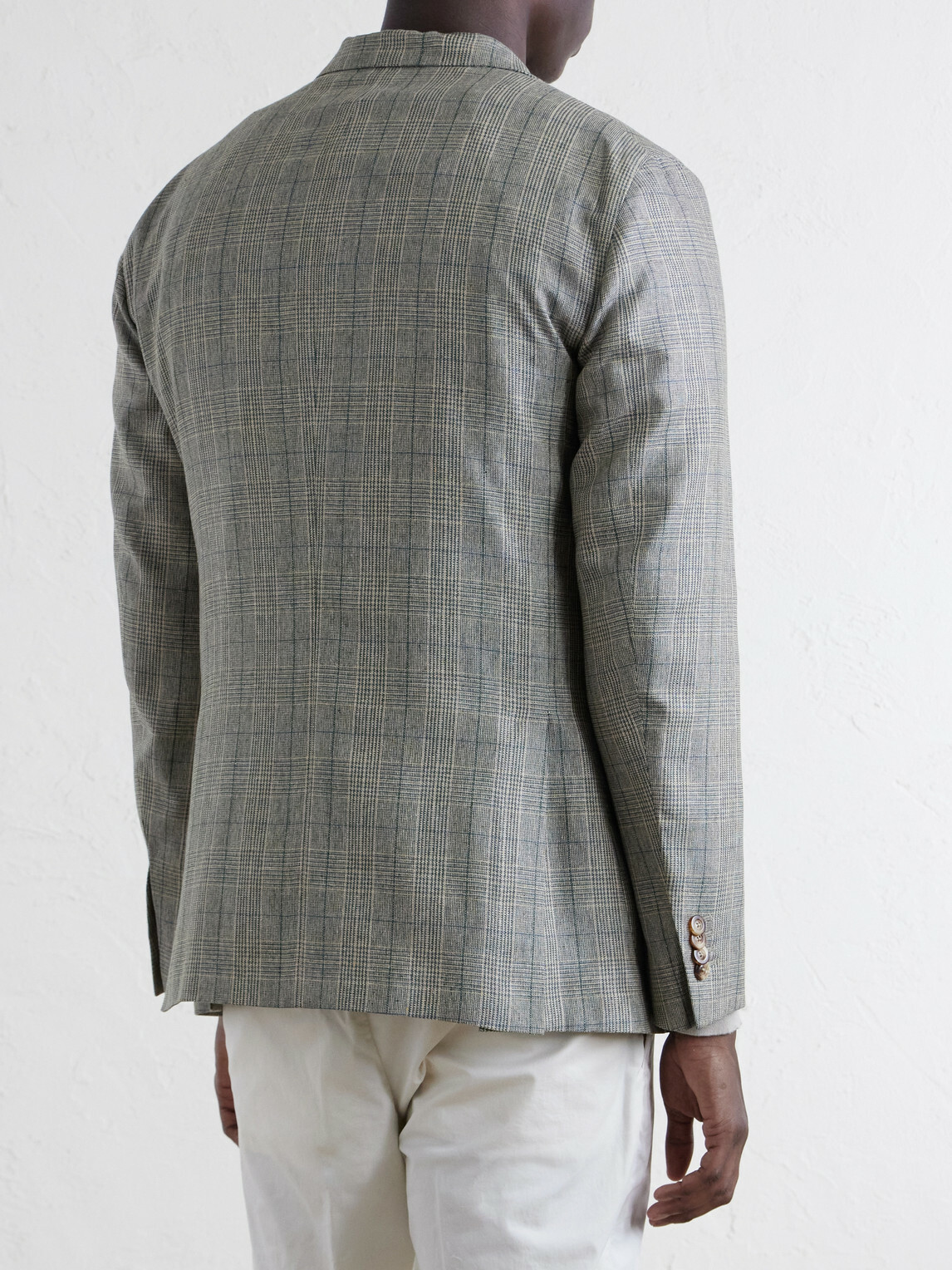 Boglioli - Prince of Wales Checked Silk Blazer - Gray