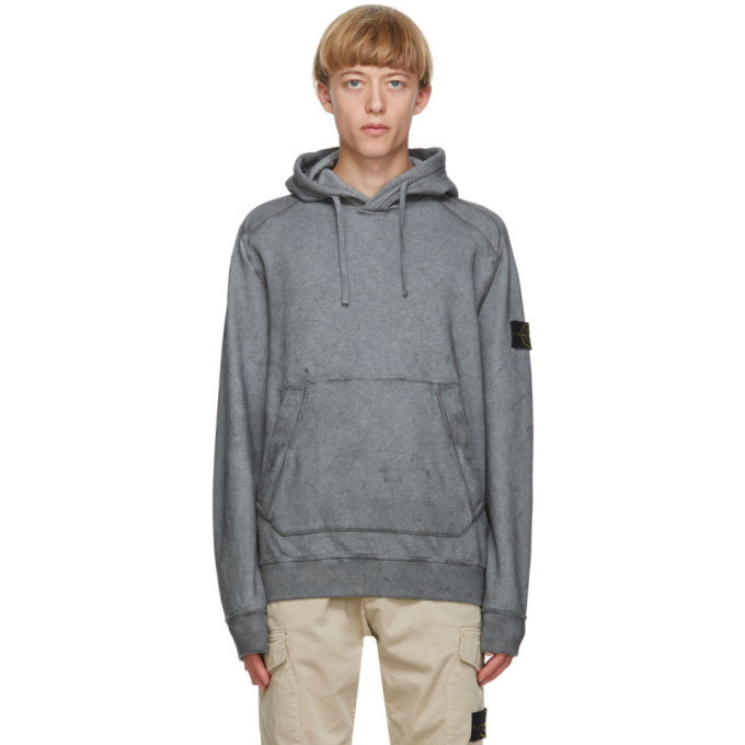 Photo: Stone Island Grey Cotton Dust Hoodie