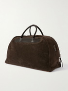 Bleu de Chauffe - Leather-Trimmed Suede Weekend Bag