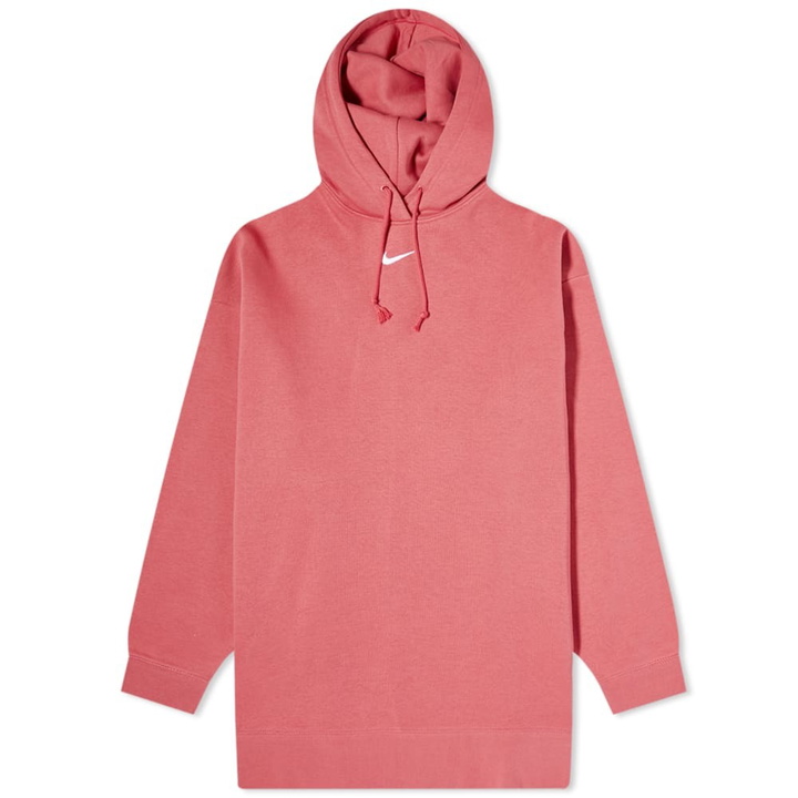 Photo: Nike Women's Essentials Oversize Popover Hoody in Archaeo Pink/White