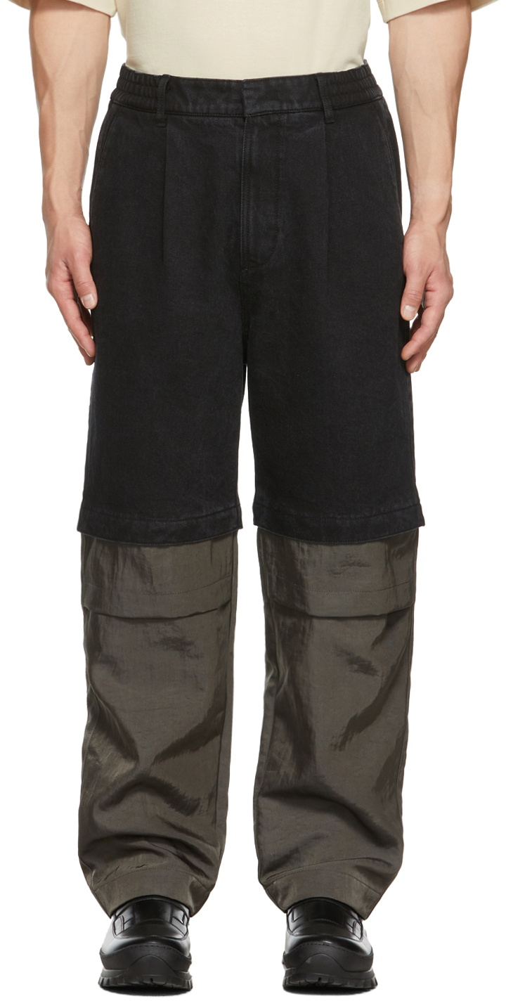 JERIH Black Detachable Jeans