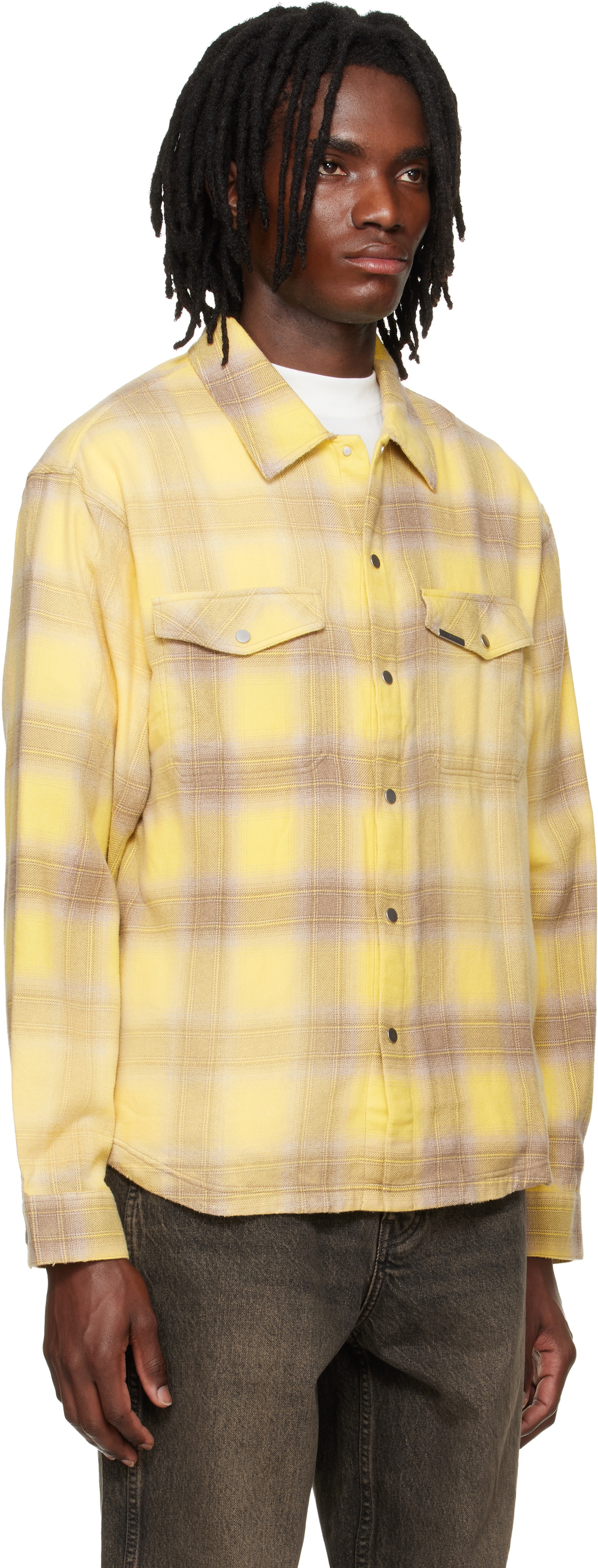 Represent Yellow & Beige Vintage Flannel Shirt