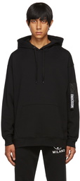 Moschino Black Logo Utility Pocket Hoodie