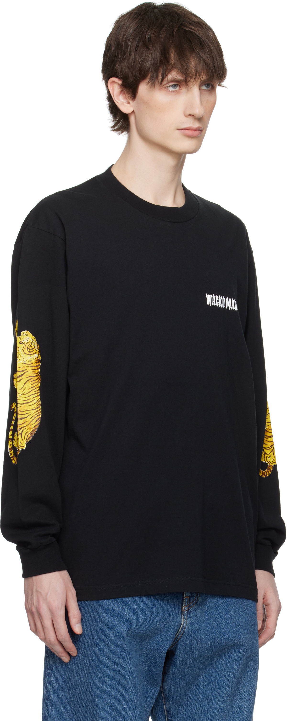WACKO MARIA Black Washed Crew Neck Longsleeve T-shirt