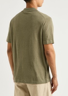 Les Deux Emmanuel Linen-blend Polo Shirt Khaki