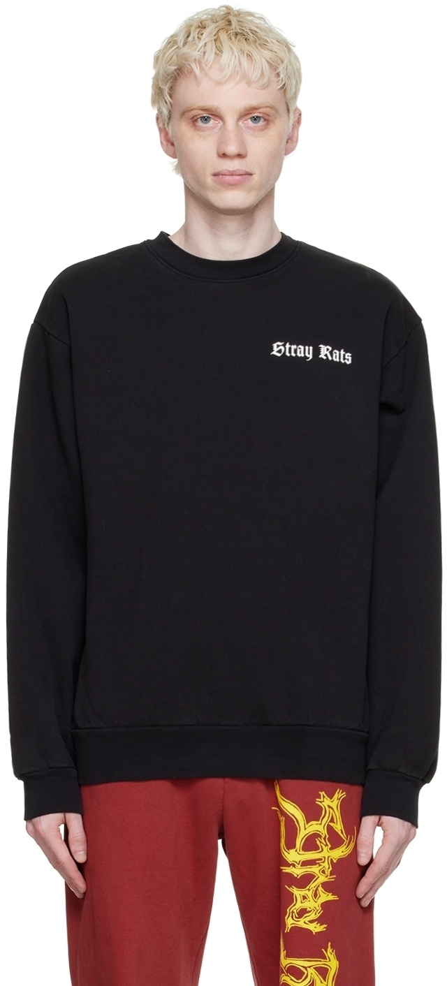 Stray Rats Black Cotton Sweatshirt