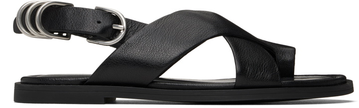 Photo: rag & bone Black Gia Leather Crossover Sandals