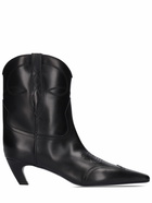 KHAITE - 50mm Dallas Leather Ankle Boots