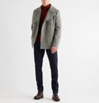 Ralph Lauren Purple Label - Double-Breasted Mélange Wool-Blend Pea Coat - Gray