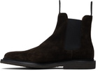 Common Projects Brown Waxed Suede Chelsea Boots