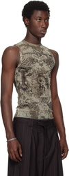 Jean Paul Gaultier Beige 'The Oversized Médallion' Tank Top
