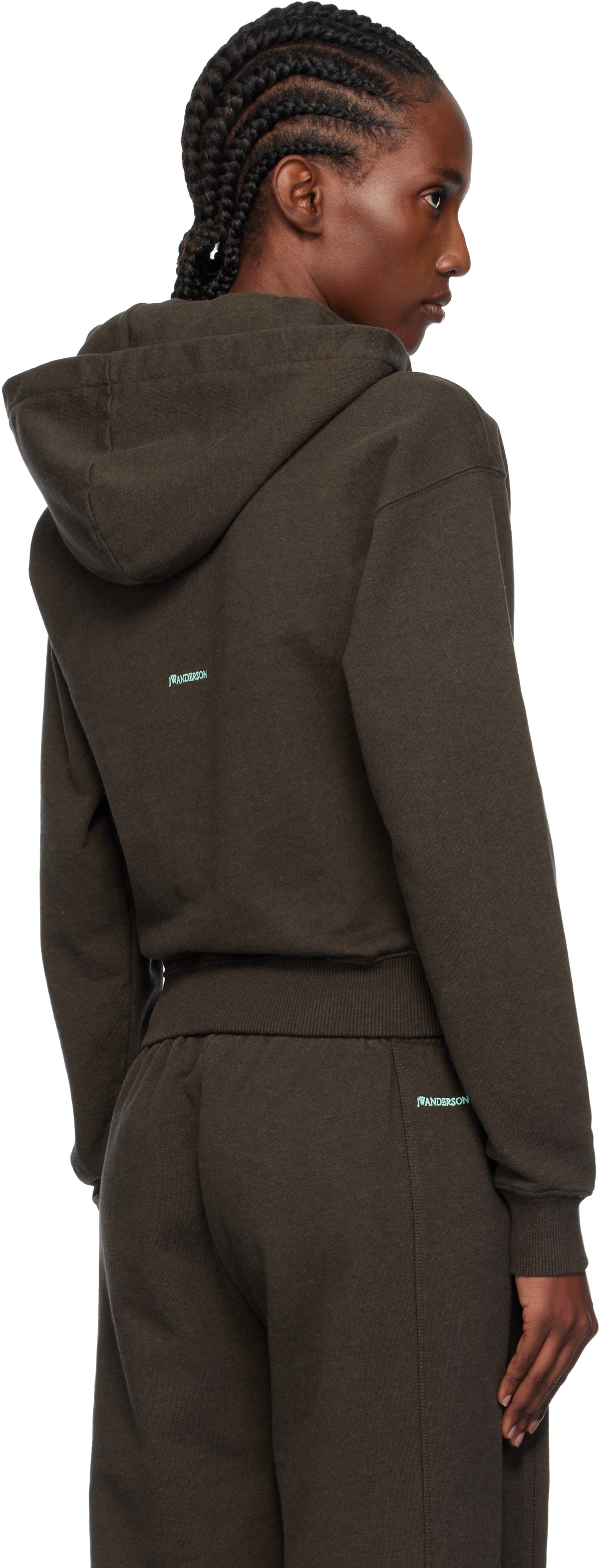 JW Anderson Brown Tied Bow Hoodie