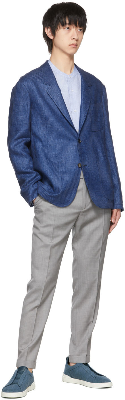 Z Zegna Grey Wool Trousers