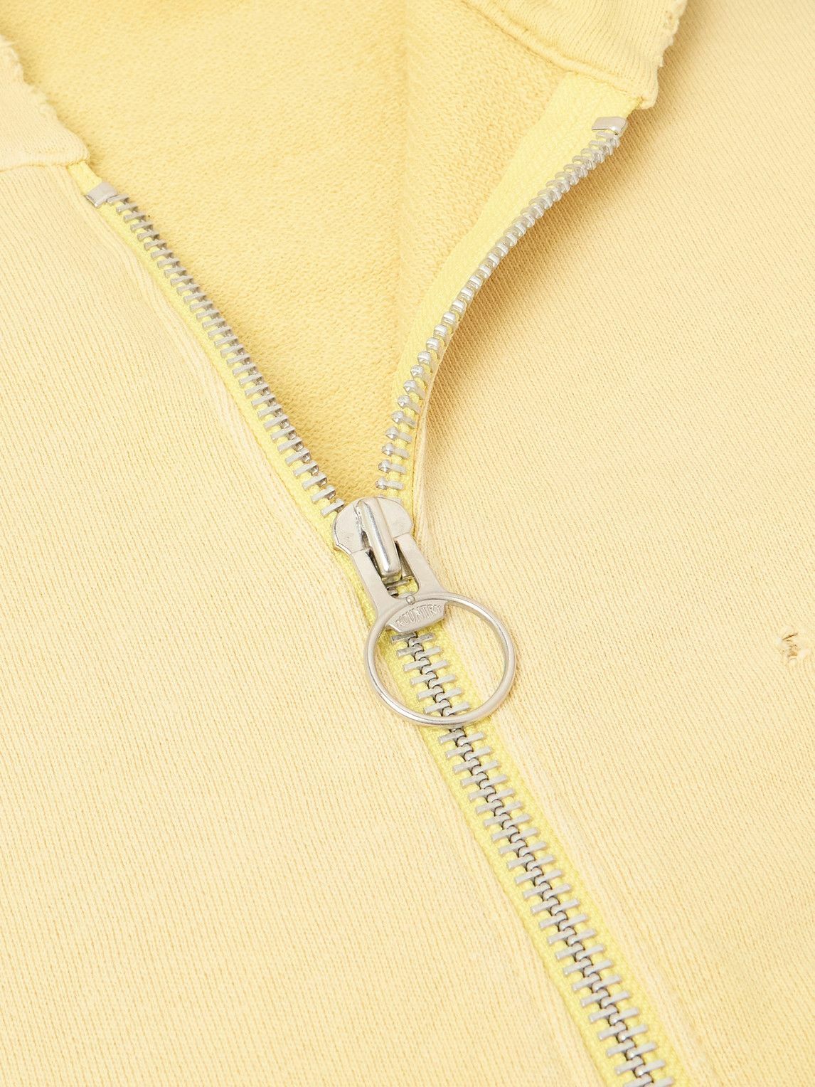 KAPITAL - Embelished Distressed Cotton-Jersey Zip-Up Hoodie