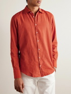 Massimo Alba - Genova Striped Linen and Cotton-Blend Shirt - Orange