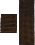 Isa Boulder SSENSE Exclusive Brown Popcorn Scarf & Neck Warmer Set