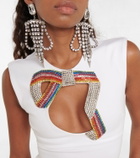 Area - Embellished jersey bodysuit