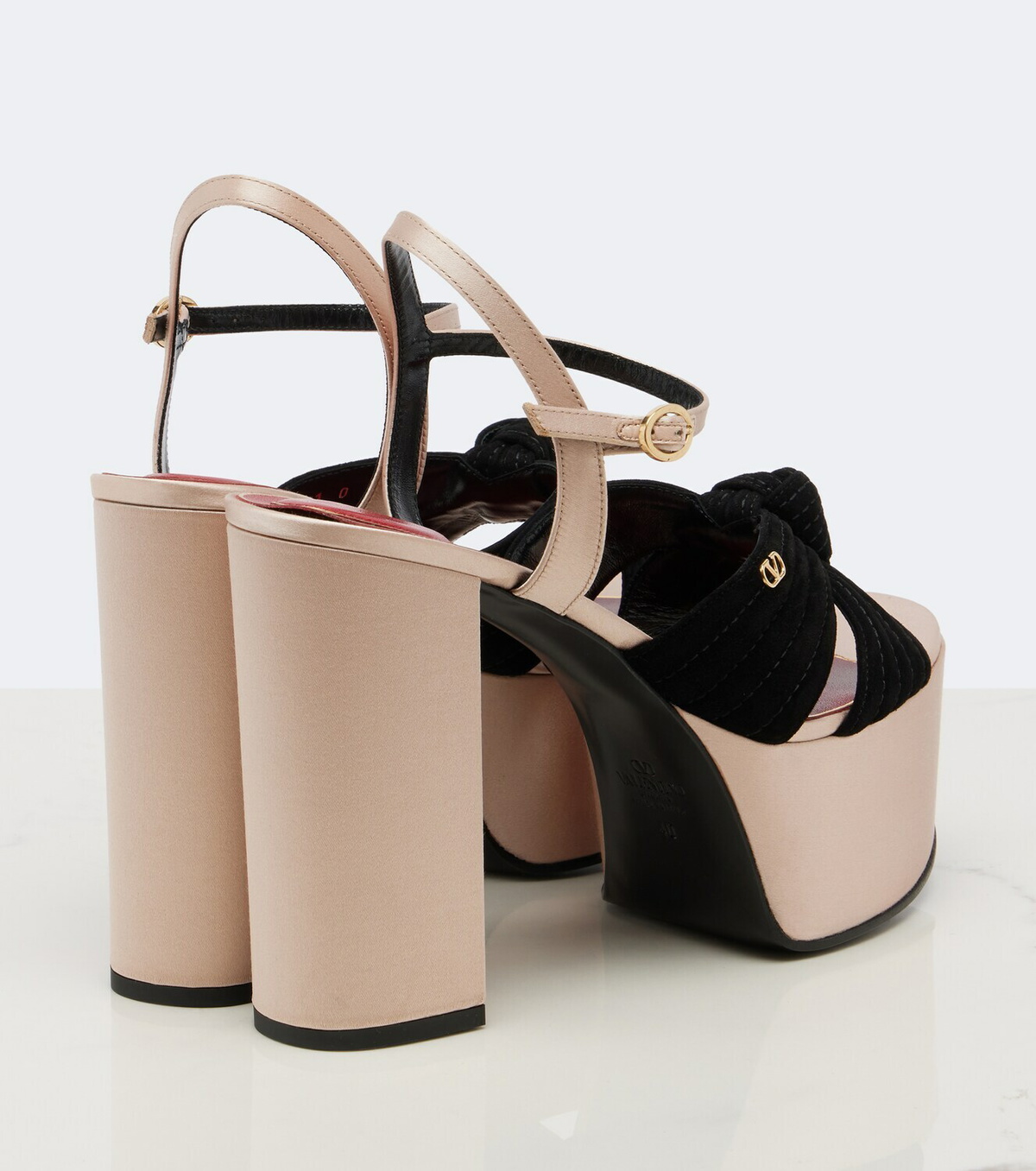 Valentino Garavani Crasher satin-trimmed suede platform sandals