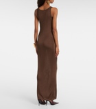 Saint Laurent Ribbed-knit maxi dress