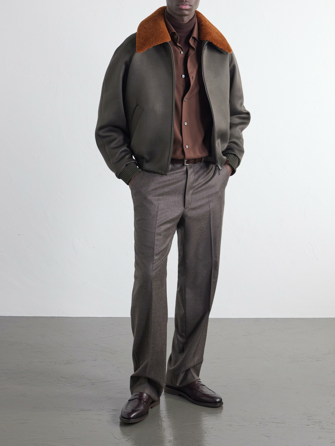 Zegna - Cotton and Cashmere-Blend Twill Shirt - Brown