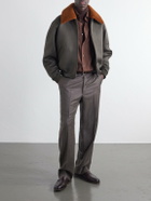 Zegna - Cotton and Cashmere-Blend Twill Shirt - Brown
