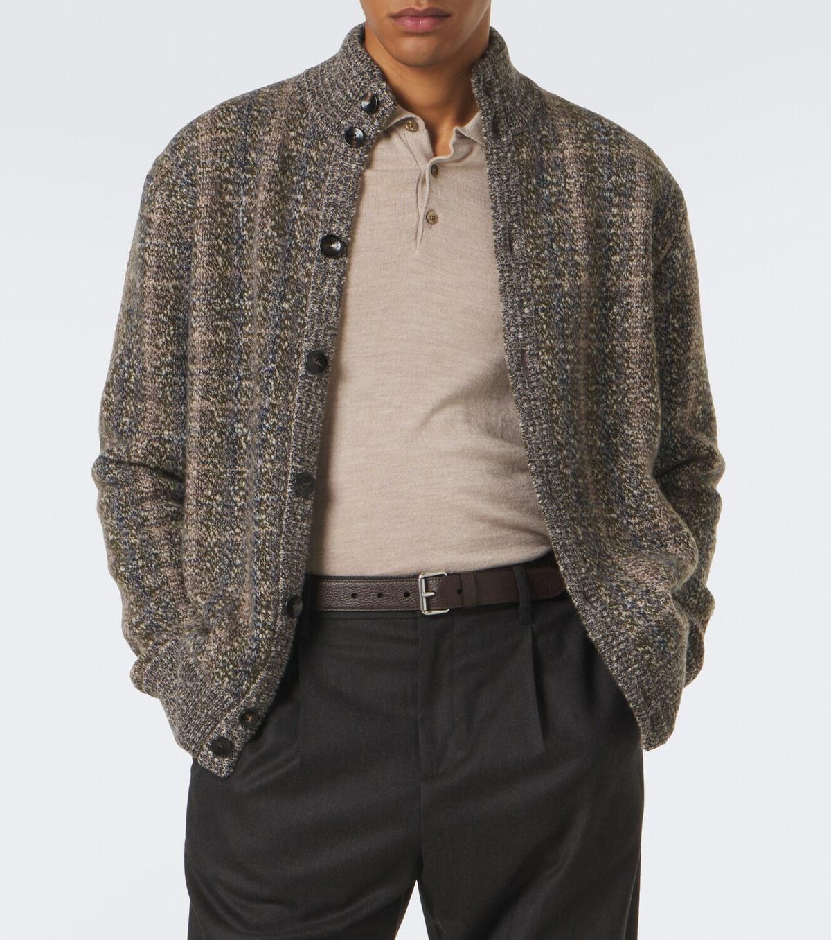 Agnona Checked wool and cashmere cardigan