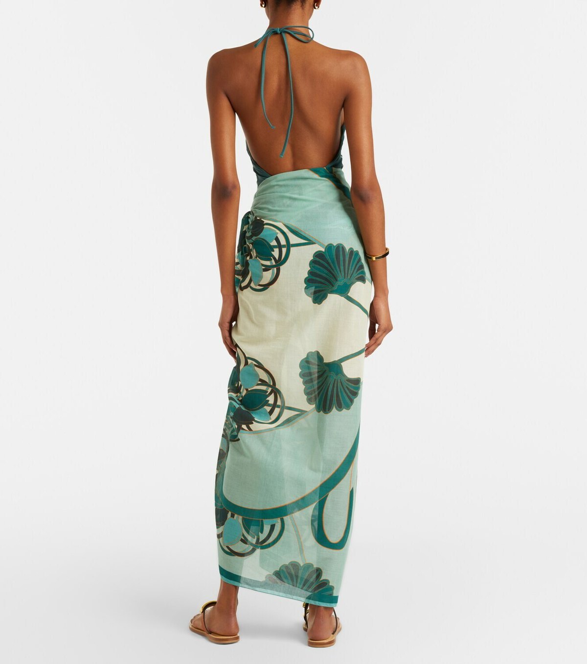 La DoubleJ Printed cotton beach cover-up