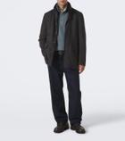Thom Sweeney Leather-trimmed car coat