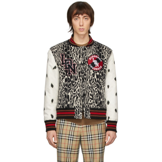 Photo: Burberry SSENSE Exclusive Black and White Padfield Bomber Jacket