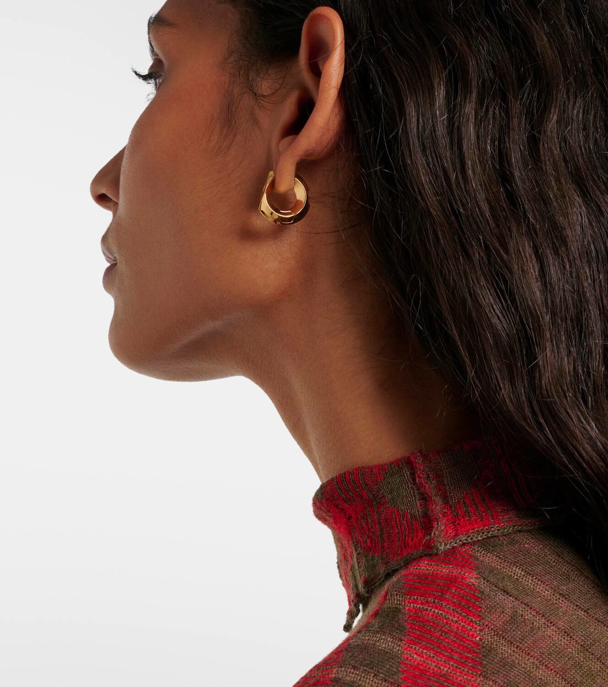 Burberry Hollow Small gold-plated sterling silver hoop earrings