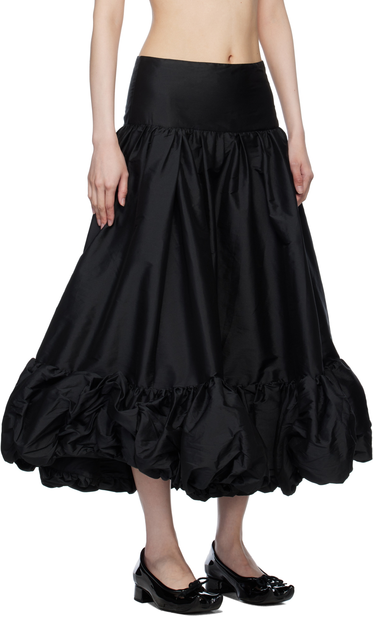 Paula Canovas Del Vas Black Merengue Midi Skirt