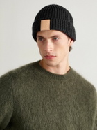 LOEWE - Logo-Appliquéd Ribbed Cashmere Beanie