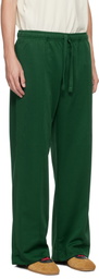 JW Anderson Green Pintuck Sweatpants