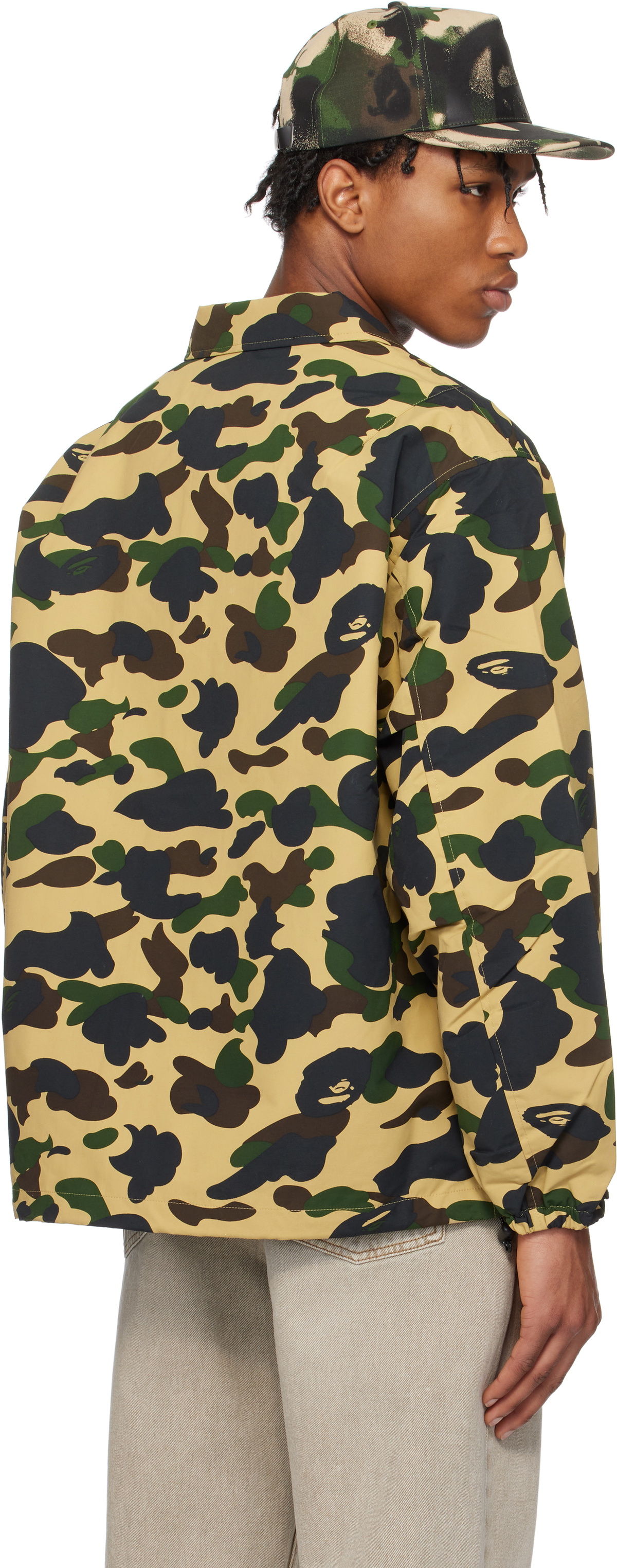 BAPE Khaki Gore-Tex Wind Stopper 1st Camo Relaxed Coach Jacket A