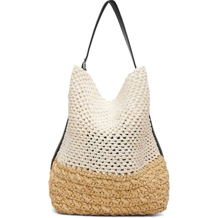 Photo: TOTEME Beige & Off-White Belted Paper Raffia Tote